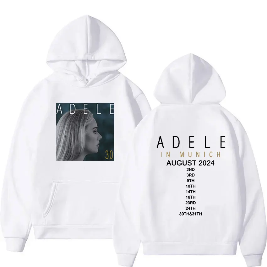 Adele Munich Tour 2024 Graphic Hoodie Man Women Harajuku Retro Fashion Sweatshirt Casual Oversized Pullover Hoodies Streetwear