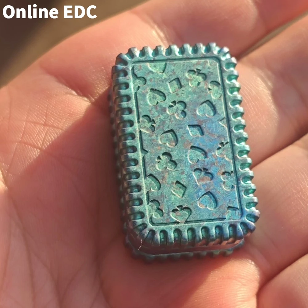 중고 클라운 오렌지 EDC 첫 번째 기념일 티타늄 크리스탈화된 피젯 토이 성인용 푸시 슬라이더