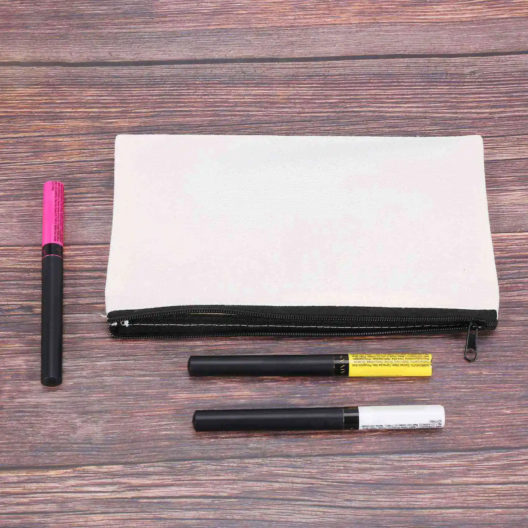 50 Stück Canvas-Make-up-Taschen, Canvas-Reißverschlusstaschen, Federmäppchen, blanko, DIY-Basteltaschen, Kosmetiktasche