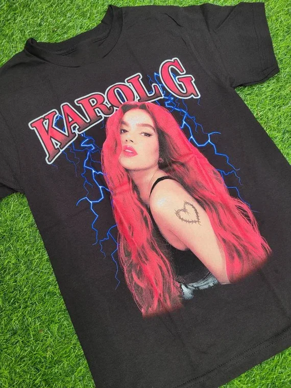 Rare Karol G Singer Cotton Gift For Fan Men Black S-235XL T-Shirt GC352