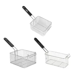 Fryer Basket Frying Serving Basket Portable Cooking Tool Stainless Steel with Handle for Chicken Wing Kitchen Restaurant Home