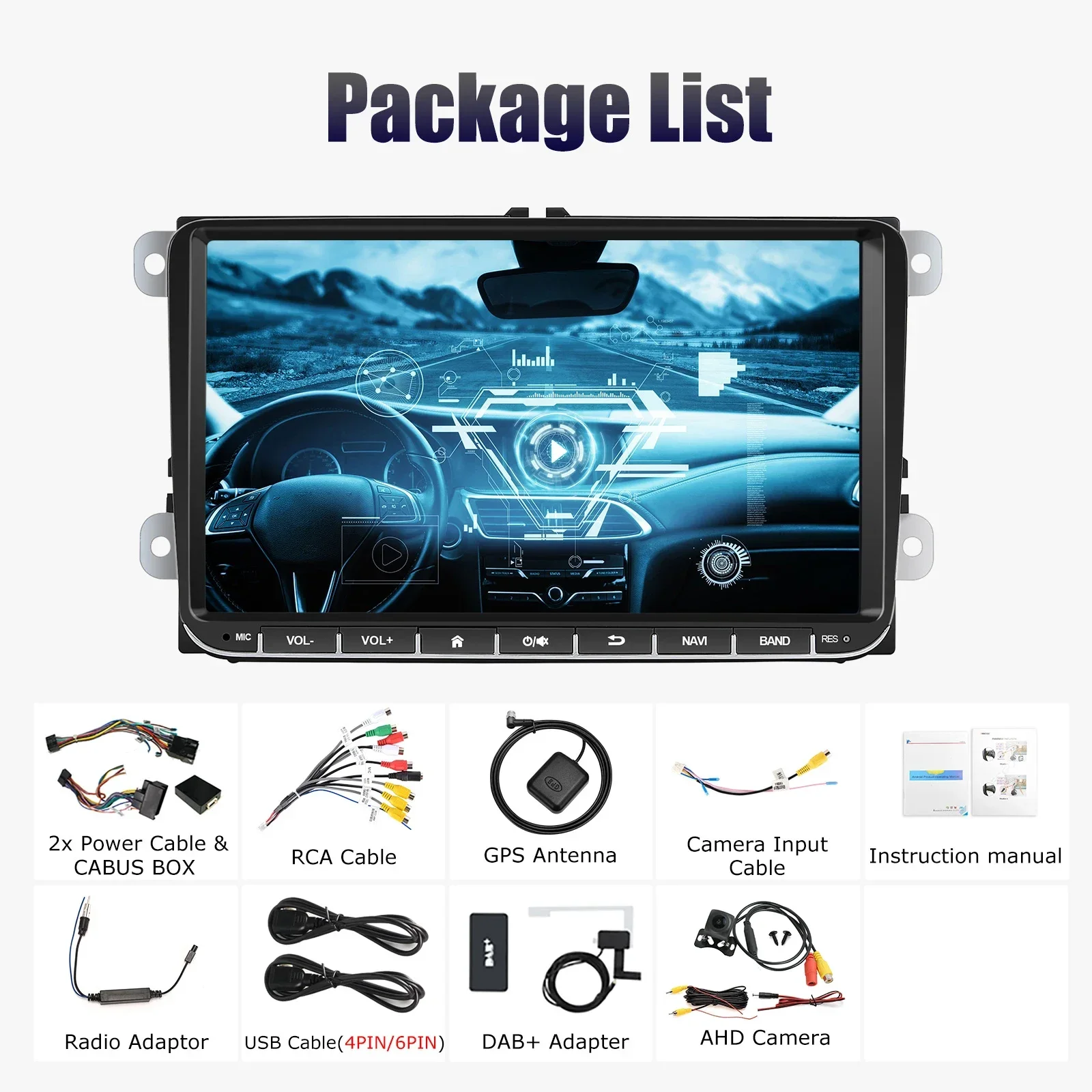 Android 15 CarPlay Autoradio 9 Inch Voor Volkswagen VW Golf Passat JETTA Skoda SEAT Auto Intelligent Systeem 2din GPS Autoradio ﻿
