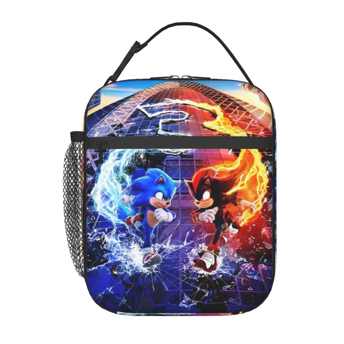 S-SonicS 절연 점심 가방 보관 식품 상자The Hed gehog 휴대용 그림자 학교 사무실을 위한 열 쿨러 도시락 상자