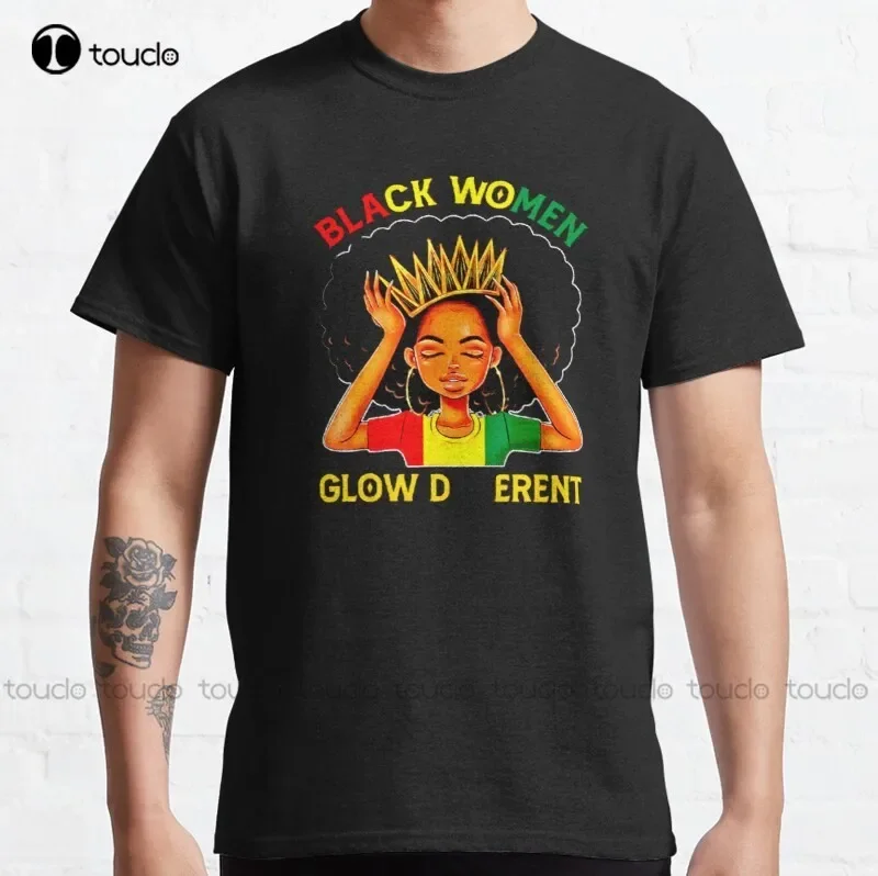 New Black Women Glow Different 5 Classic T-Shirt Horror Movie Shirts Cotton Unisex Tee Shirt Fashion Funny Harajuku Streetwear