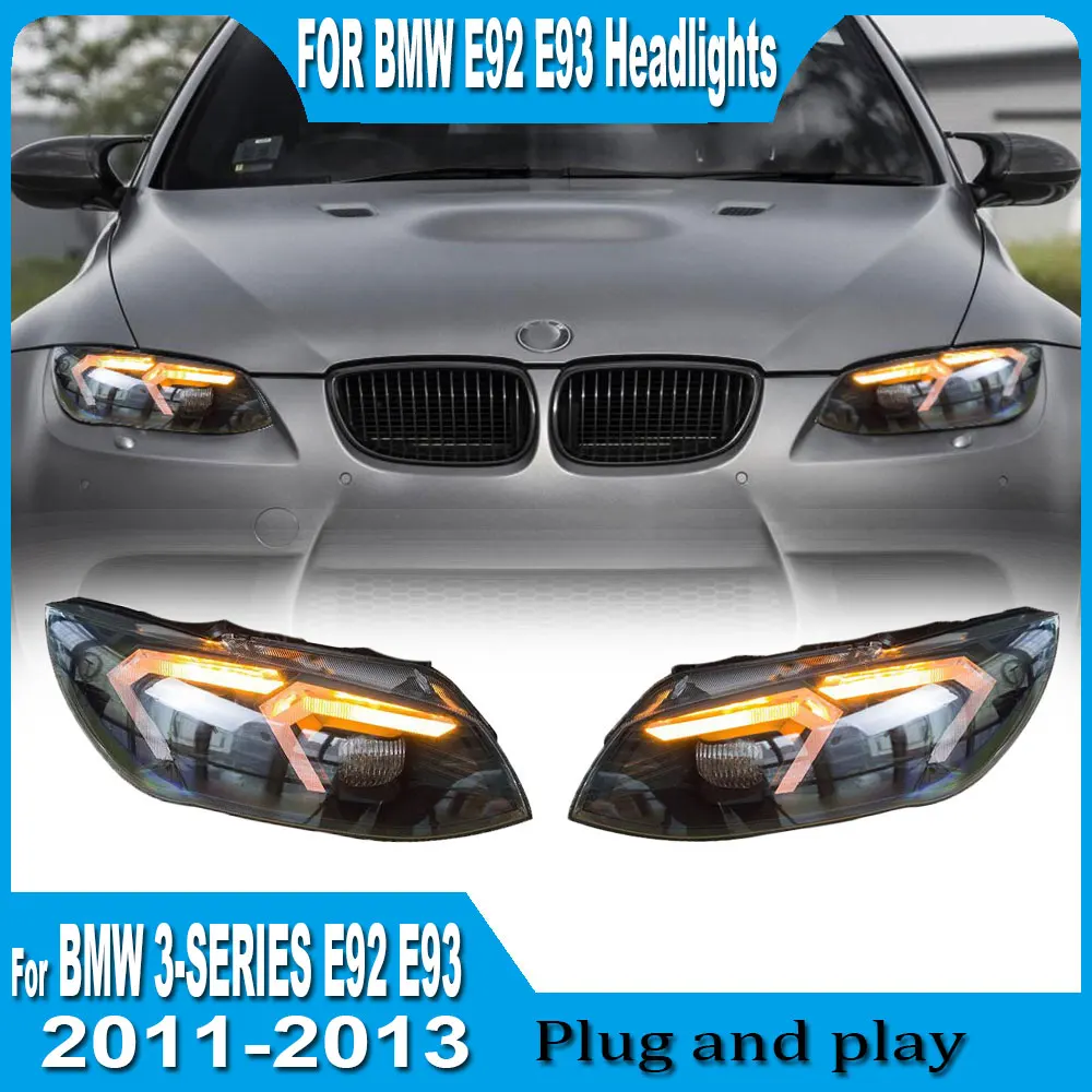 

Car HeadLamp for BMW E92 E93 320i 325i 330i M3 2010 2011 2012 2013 Headlights DRL Turn Signal High Beam Angel Eye Projector Lens