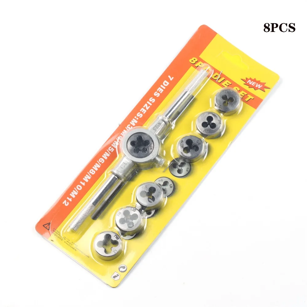 8/12/20Pcs Metric Hand Tippen und Sterben Set M3-M12 Schraube Gewinde Stecker Gerade Kegel Reibahle Werkzeuge