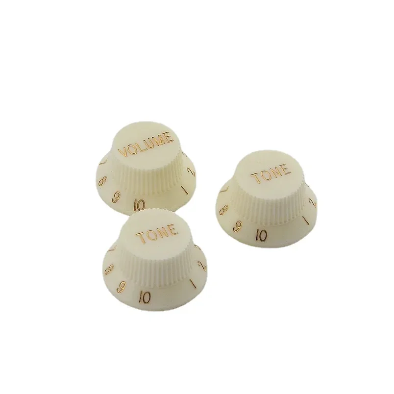 

1 комплект (3 шт.) GuitarСемейные состаренные белые пластиковые ручки управления электрогитарой (24 шлица) ( # 1062) СДЕЛАНО В КОРЕЕ