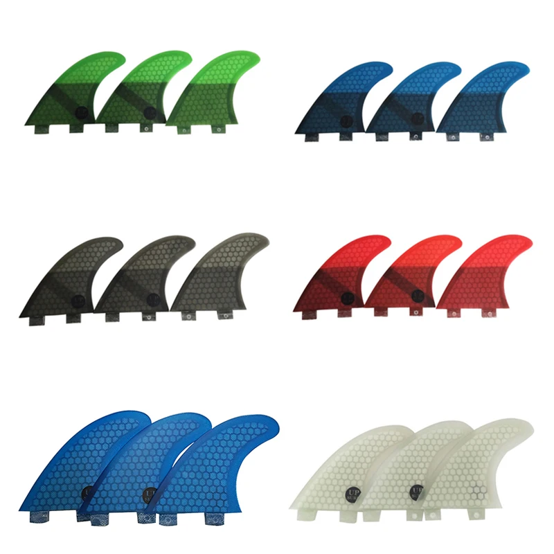 

Surf Fins Double Tabs Tri Fins S/M/L/UK2.1 Surfboard Fin Honeycomb Fibreglass Short Board Fins Water Sport UPSURF FCS Quilhas