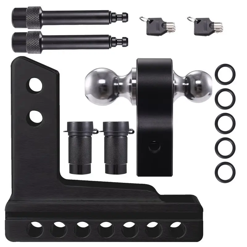 

Adjustable Trailer Hitch Ball Mount Truck Hitch With 6-Inch Drop/Rise Quiet Towing Hitch With Anti-Theft Pins Lock For Truck