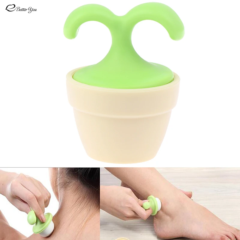 Cervical Lymphatic Massager Potted Plant Roller Ball Bead Relaxation Desk Decor Handheld Body Manual Massage Relaxation