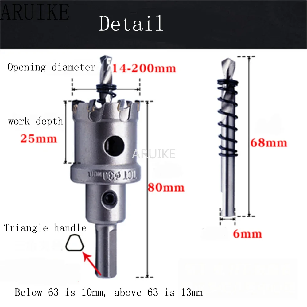 14–100 mm TCT-Bohrer, Hartlegierung, Lochsäge, Edelstahl, Kohlenstoff, Aluminium, Metall, Hartmetall, Wolframstahl