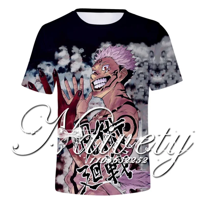 Summer New Jujutsu Kaisen Ryomen Sukuna 3D Cloud Print Quick Dry Breathable Sports T-shirt Unisex Fans Casual Short Sleeve Top
