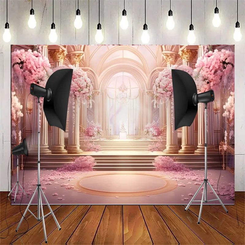 

Bouquet Wedding Ceremony Stage Fantasy Photography Backdrop Props Anniversary Archway With Flowers Photo Studio Background HL-16