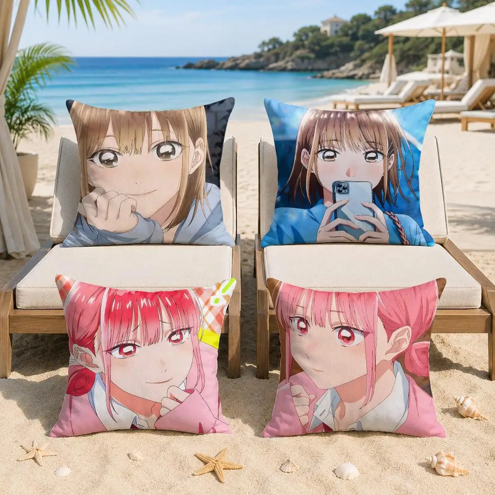 Blue Box Cute Cartoon Cushion Cover Silky Short Plush Invisible Zipper Dustproof Sofa Pillow Case For Home Decor
