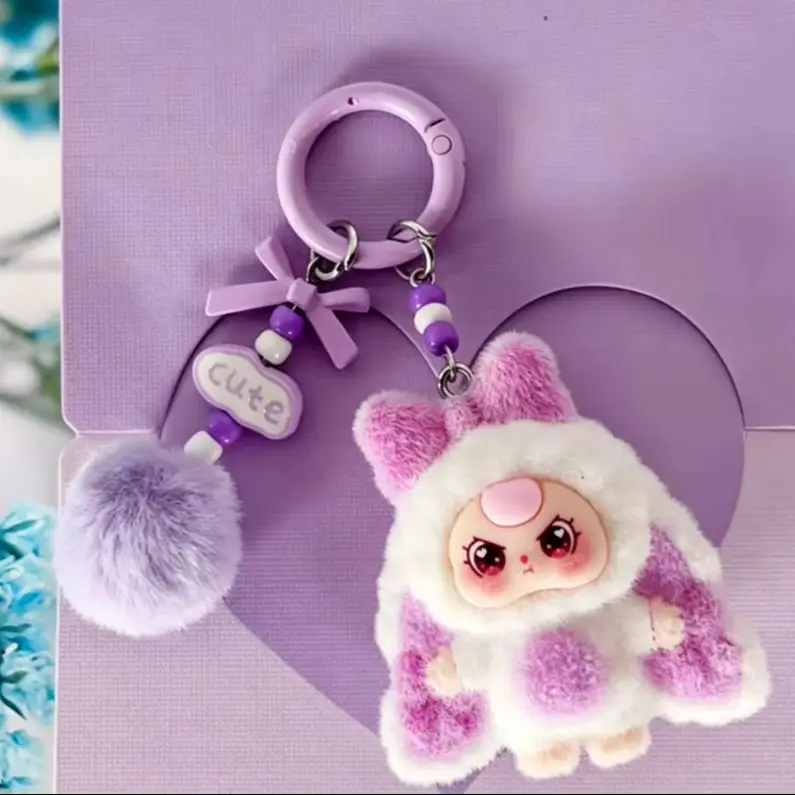 Plucked New Three-Year-Old DIY Keychain Pendant Cartoon Cute Granule Bag Hanging Decoration Trendy Play Trendy Hanging Decoratio