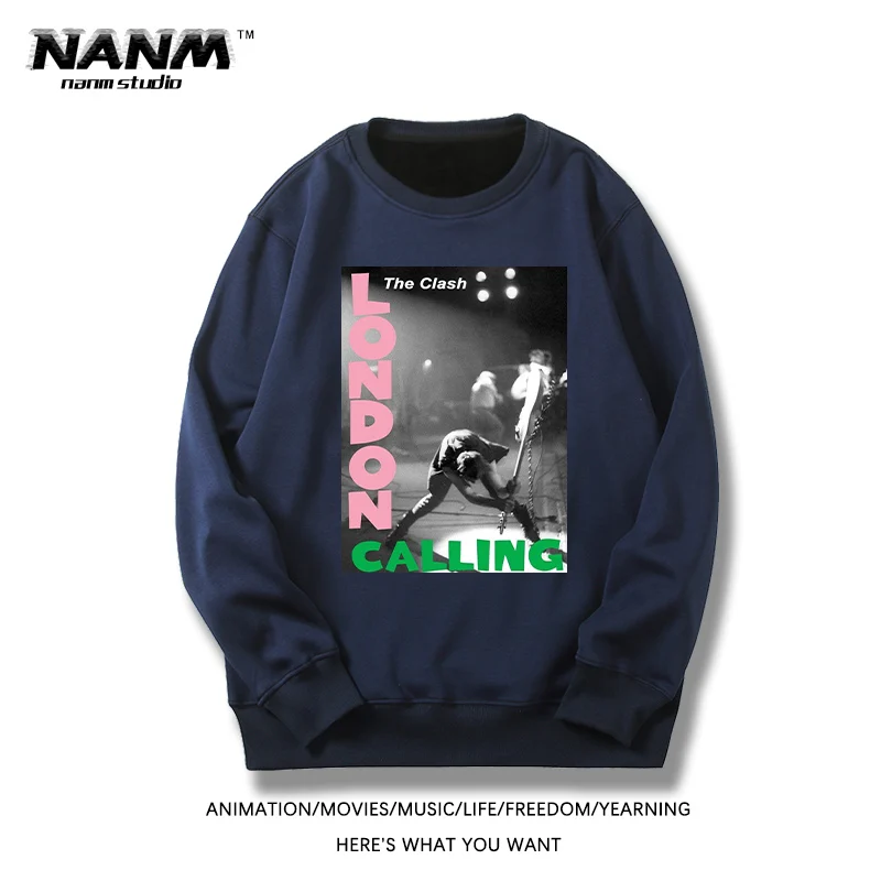 سترة The Clash برقبة دائرية للرجال بأكمام طويلة للخريف والشتاء، ملابس رجالية متعددة الاستخدامات #2