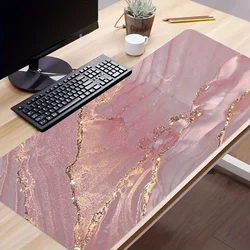 Alfombrilla de ratón grande de mármol dorado rosa, alfombrilla de escritorio bonita para escritorio, protege el ordenador portátil y la superficie de escritura en la Oficina y el hogar, 1 unidad