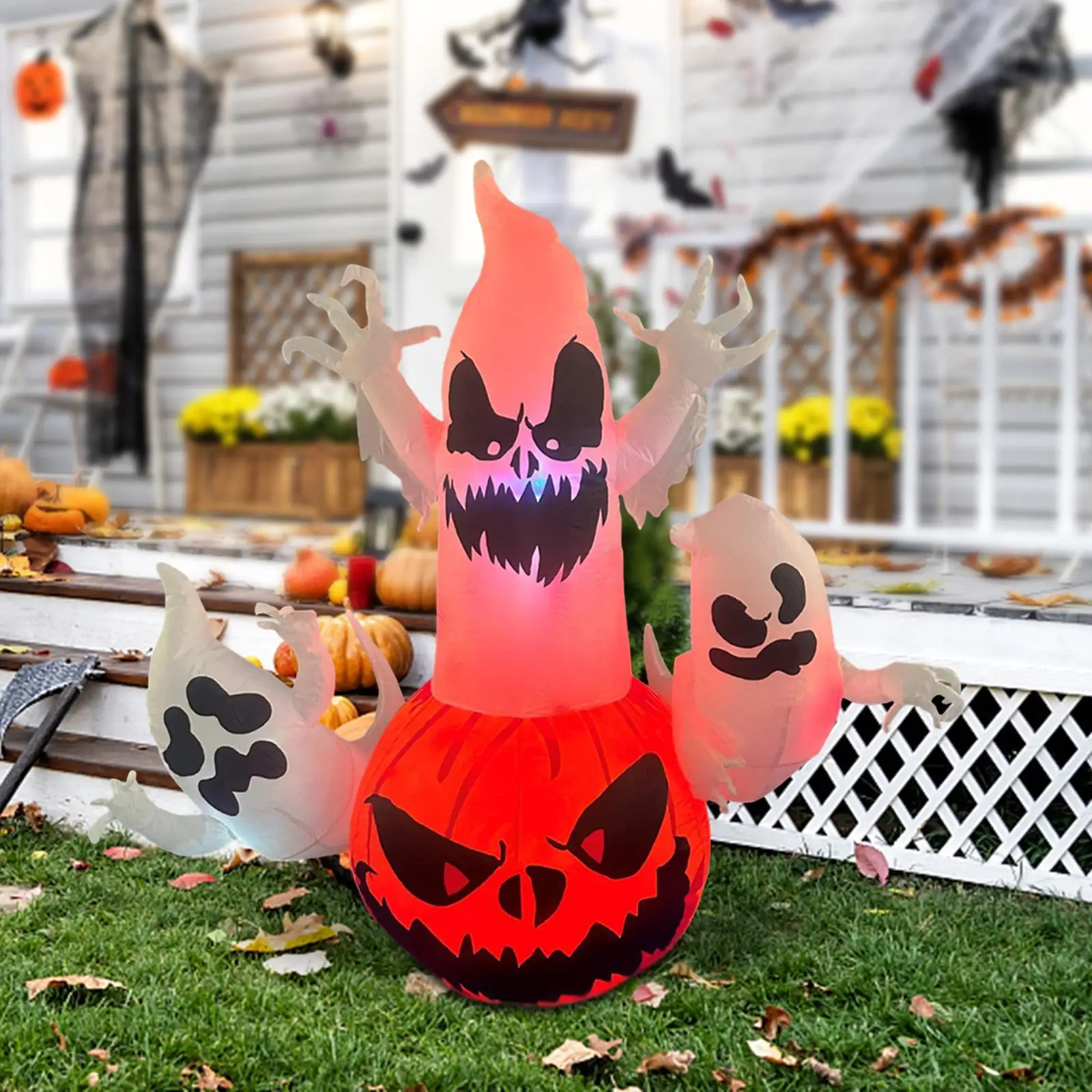 Halloween Inflatable Decoration Photo Props Outside 5.9 ft Blow up Yard Decorations for Garden Courtyard Porch Holiday Backyard