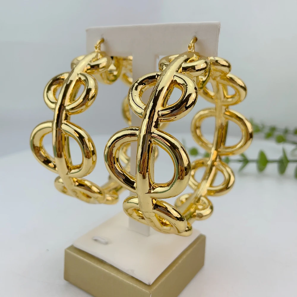 EMMA البرازيلي مجوهرات مطلية بالذهب النساء بيان كبير الأقراط الإناث كبيرة الحجم جريئة زهرة مجوهرات اكسسوارات هدايا