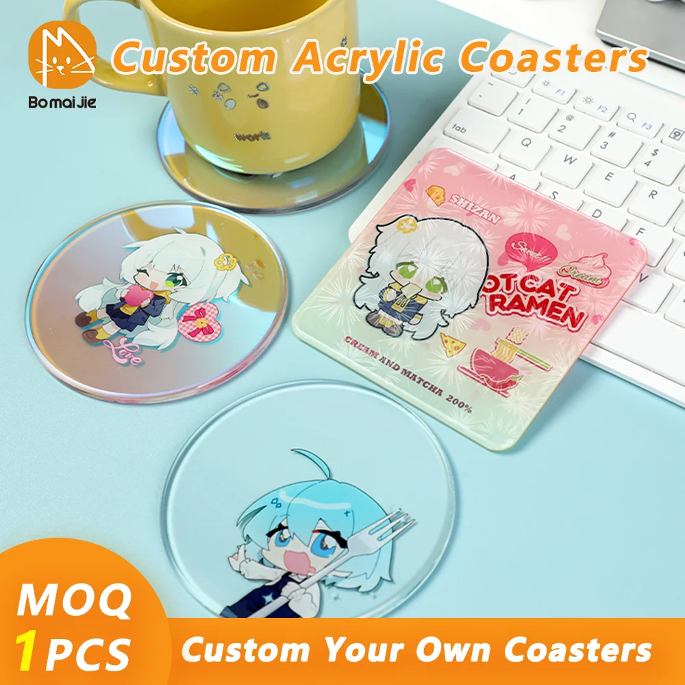 Custom Acrylic Coasters Acrylic Decorations Personalized Custom Gifts High Quality UV Printing Custom Keychain Custom Standees