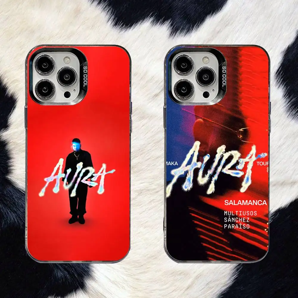 

Rapper Maka Aura 2025 Tour Phone Case For iPhone 16,15,14,13,12,11,8,7,Pro,Max,Plus,Mini,XS,SE Anti Fall Black Matte Hard