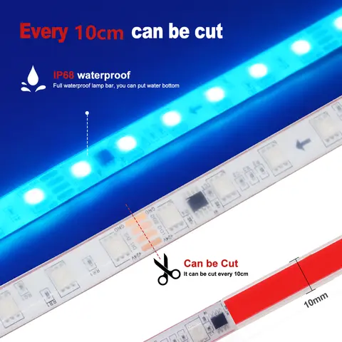 10m/rulle DC 24V WS2811 Hästkapplöpnings-LED-remsa 120 LED/m Rinnande vatten Flödande ljus Full pekskärmskontroller Naturvit Varm 8 best sales ws2811-styrenhet - №4