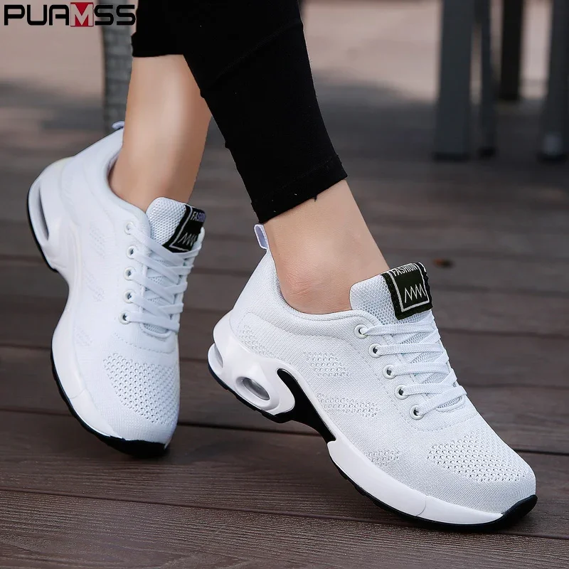 PUAMSS Women Platform Casual Sneakers Shoes Mesh Breathable Running Shoes Chunky Summer Sports Tenis Shoe Luxury Vulcanize Shoes