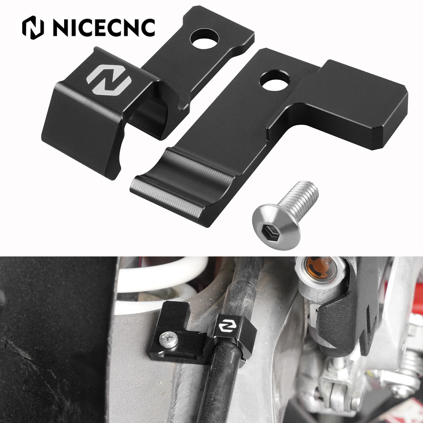 

NICECNC Motorcycle Rear Brake Line Hose Snap Clamp For YAMAHA YZ250 450F WR450F Motocross Strong Aluminum Protective Accessories