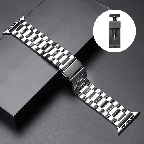 Ultradünne Edelstahlbänder für Apple Watch Ultra 49 45 41mm 40mm 46mm 38mm 42mm, 44mm; iWatch Series SE 11, 10, 9, 8, 7