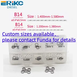 ERIKC 30 PCS B14 SIZE 1.80 MM-1.88 MM Injector Base Washer Sealing Steel Ring B14 For Injector