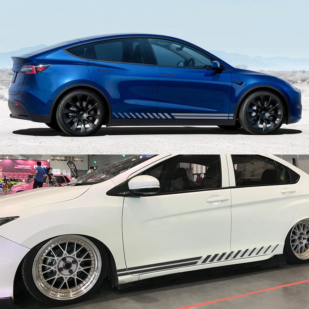 ل تسلا نموذج Y باب السيارة ملصقات جانبية سيارة مقاوم للماء الفينيل فيلم السيارات التصميم الخارجي الشارات اكسسوارات ديكور السيارات