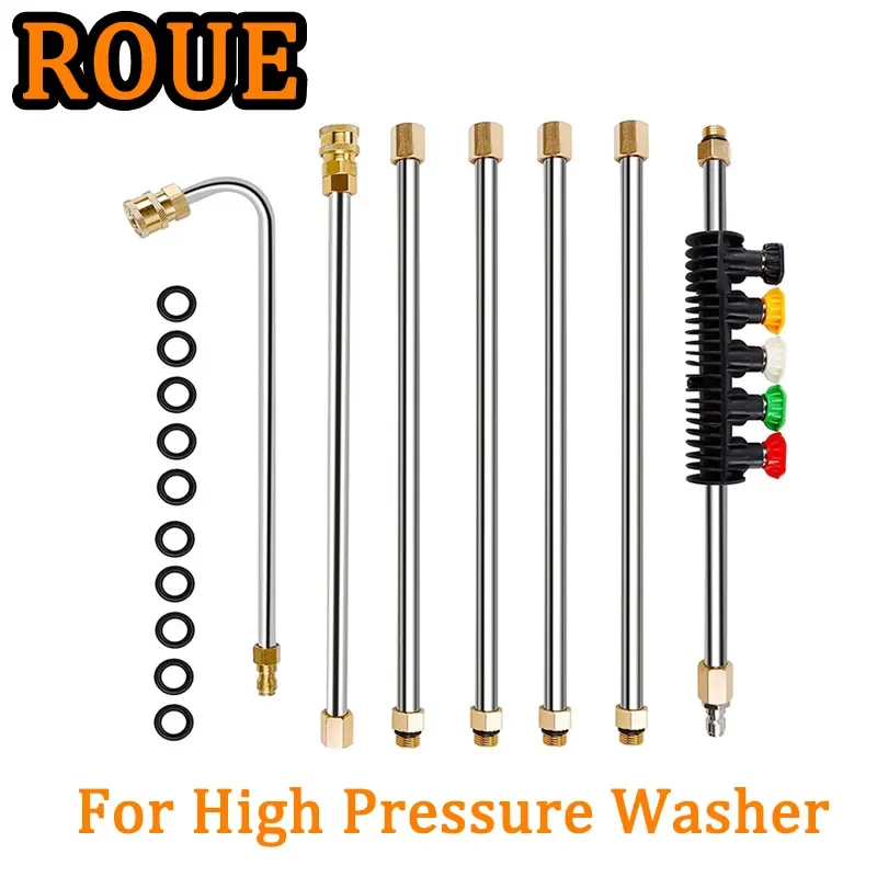 ROUE Washer Nozzles Cleaning Tool Extension Wands Roof Cleaner Nozzle For Karcher K2 K3 K4 K5 K6 K7 High Pressure Cleaner