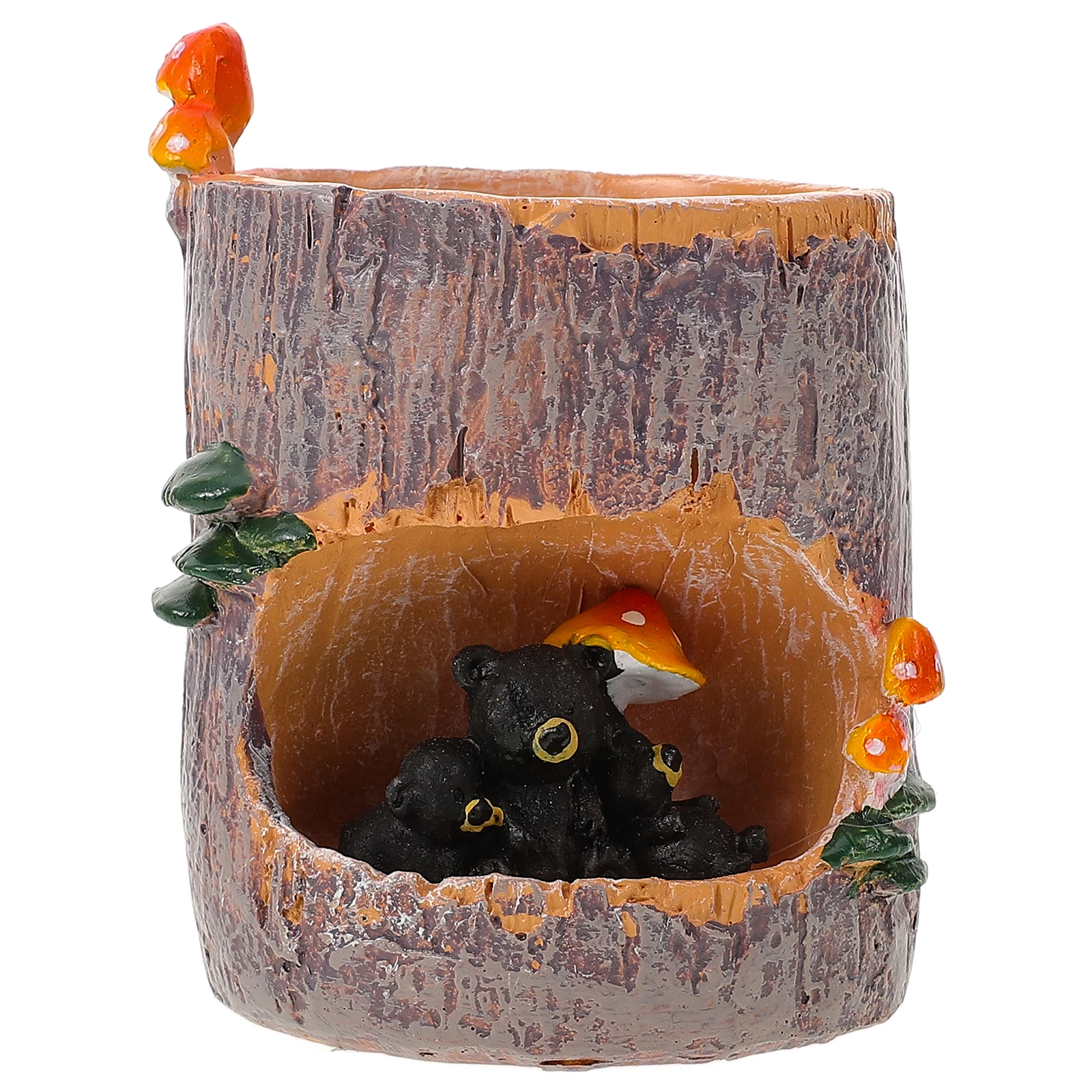 

Resin Flower Pot Black Bear Shaped Planter Durable Garden Pots Plants Vase Storage Box Sedum Succulent