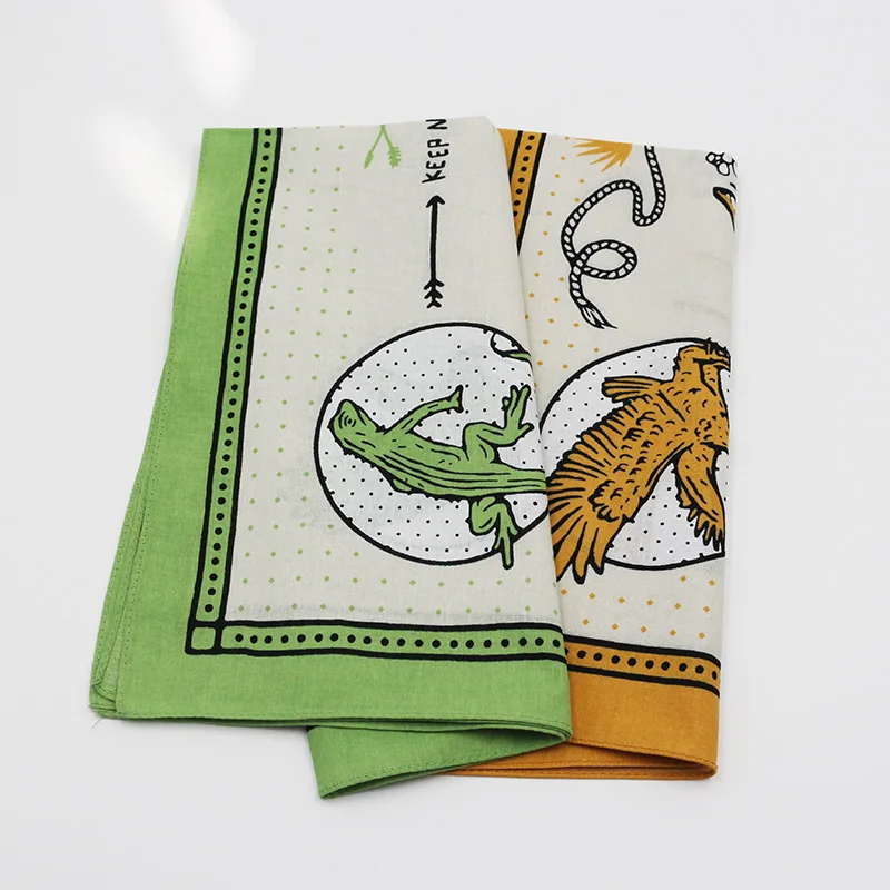 Cotton Headscarf Headband Neckerchief Headwear Square Scarf Keep Nature Printed Bandana