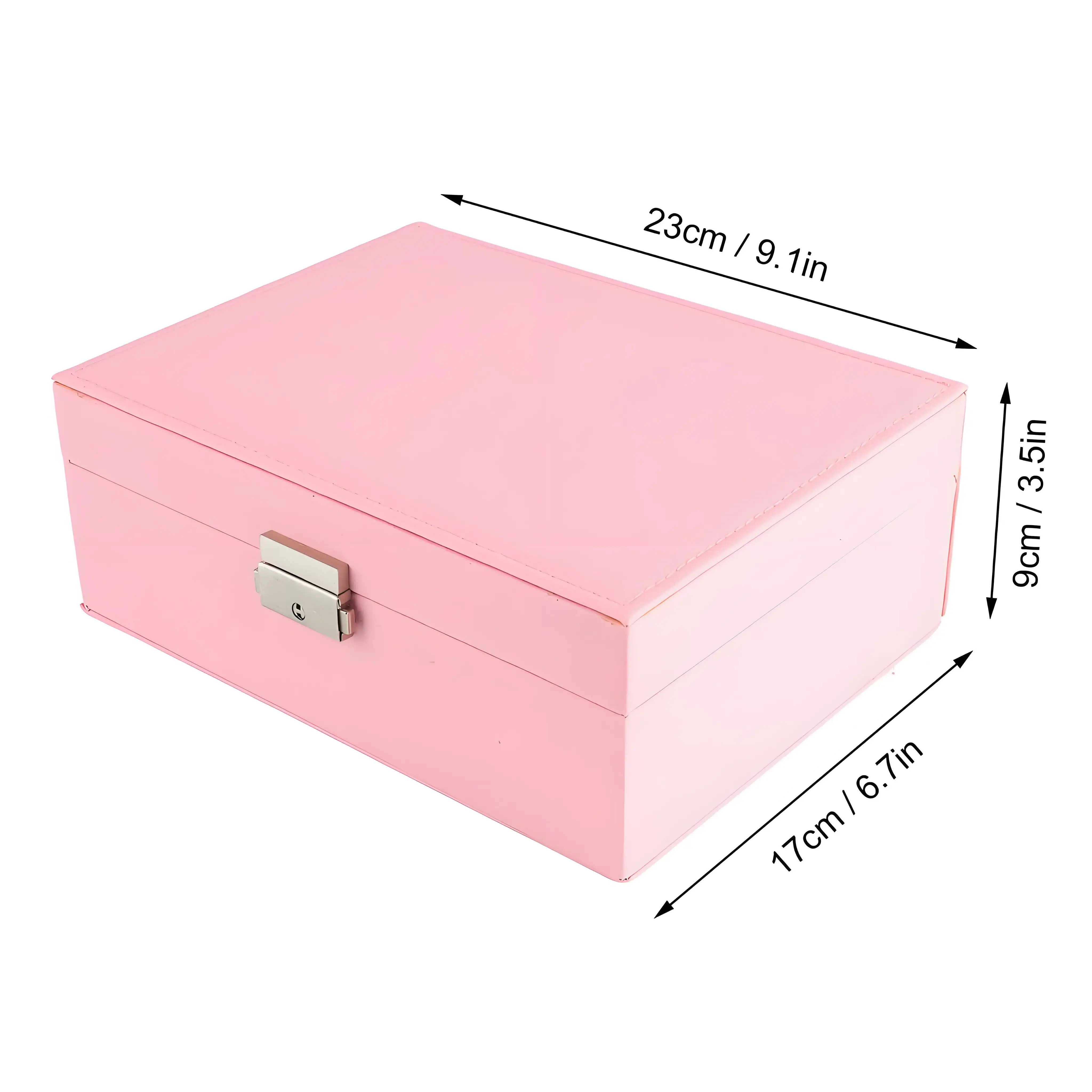 صندوق مجوهرات وحدات - منظم زينة من الجلد النباتي ✔ صواني FSC المعتمدة والطبقات (عرض حلقة/قلادة قابلة للفصل) #4