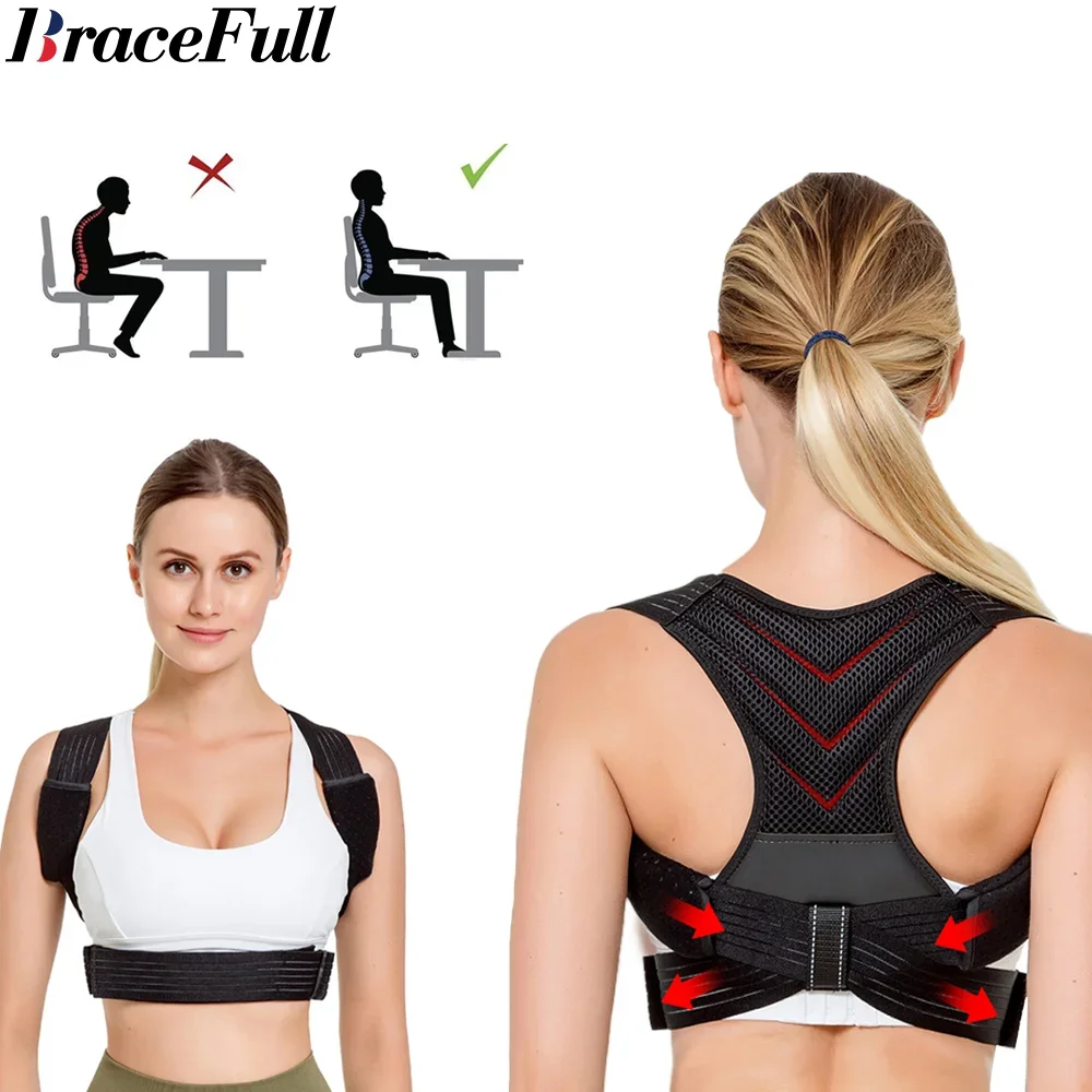 

Posture Corrector Men Women Back Brace Upper Pain Relief Muscle Support Straightener Shoulder Neck Clavicle Spine Improves