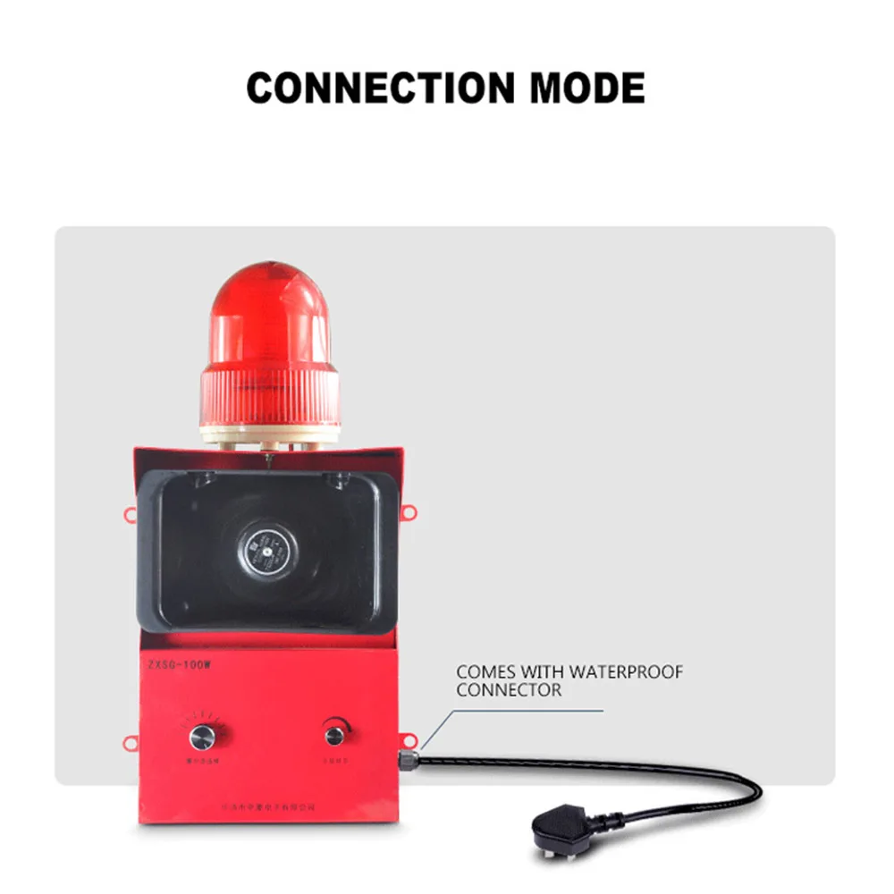 LED 産業用可聴および視覚警報屋外ポートクレーン警報 100 ワット 220 V/380 V 調整可能なボリューム