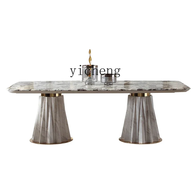 

ZF high-end villa large natural marble dining table