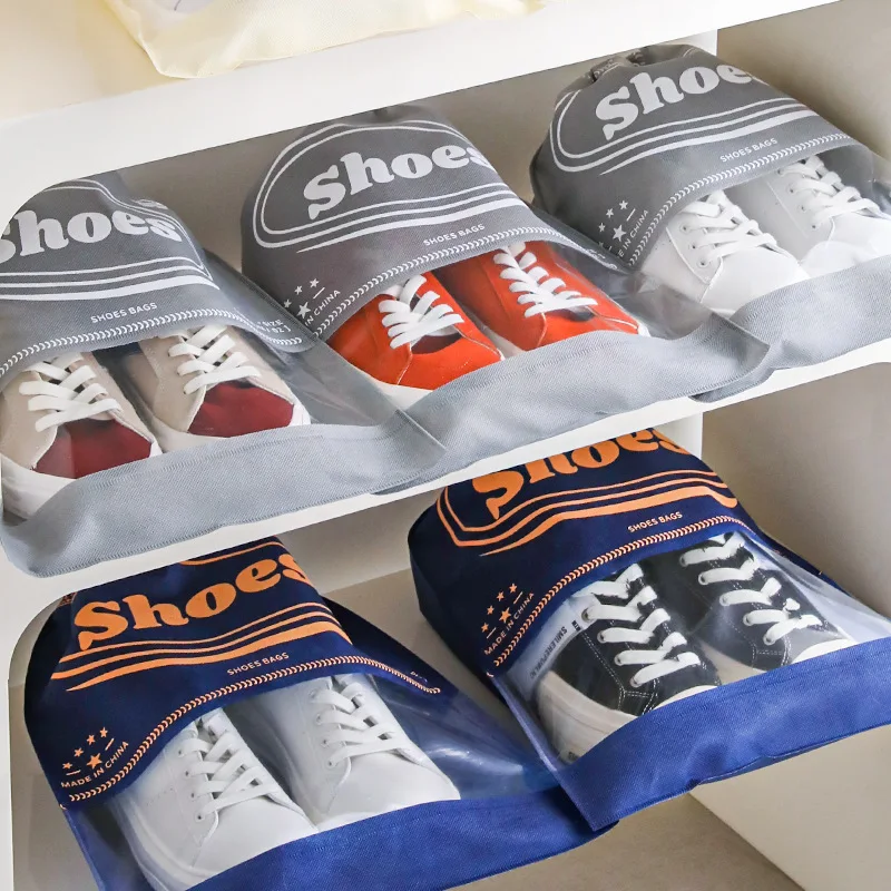 Conjunto de 5 Sacos Organizadores de Roupa e Calçados para Pendurar, Tamanhos 28-48, em TNT, Portátil para Viagem, Impermeável, com Bolsos