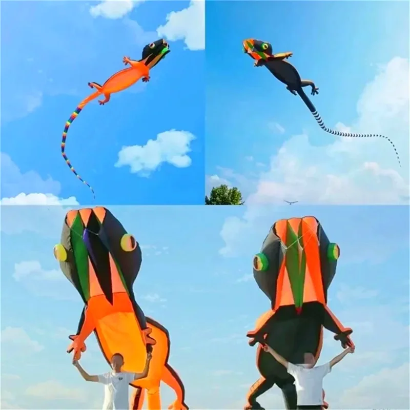 

free shipping 14m gecko kites flying professional wind kites soft kites parachute giant kites inflatable show kites windsock koi