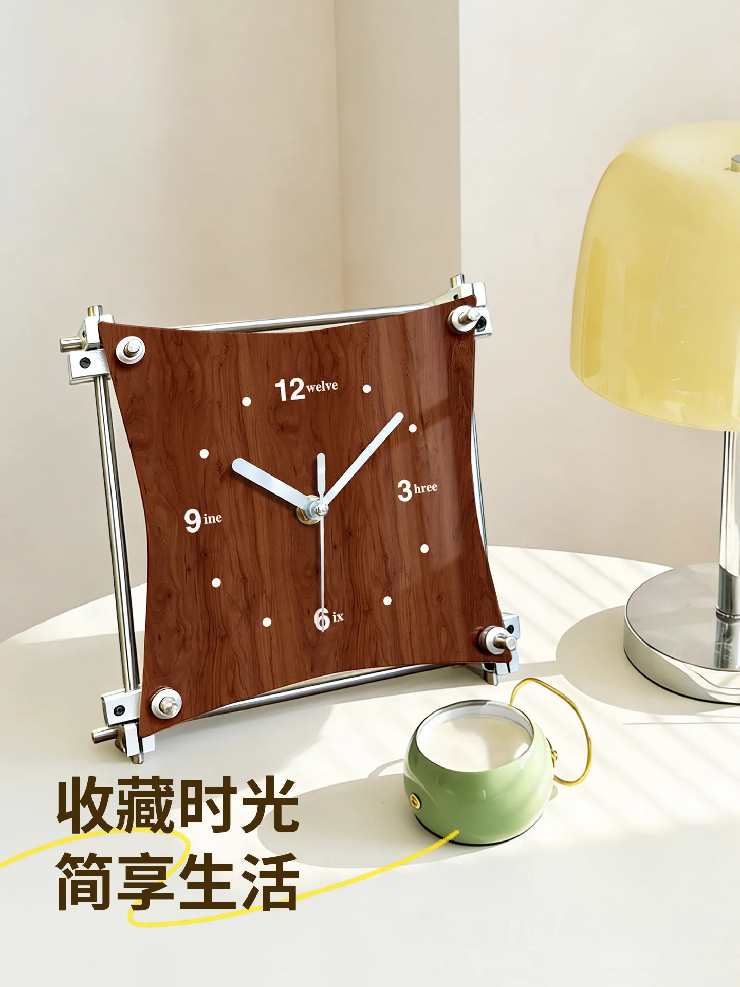 CL clock vintage style desktop ornaments Internet celebrity creative gifts high-end living room silent clock table setting table
