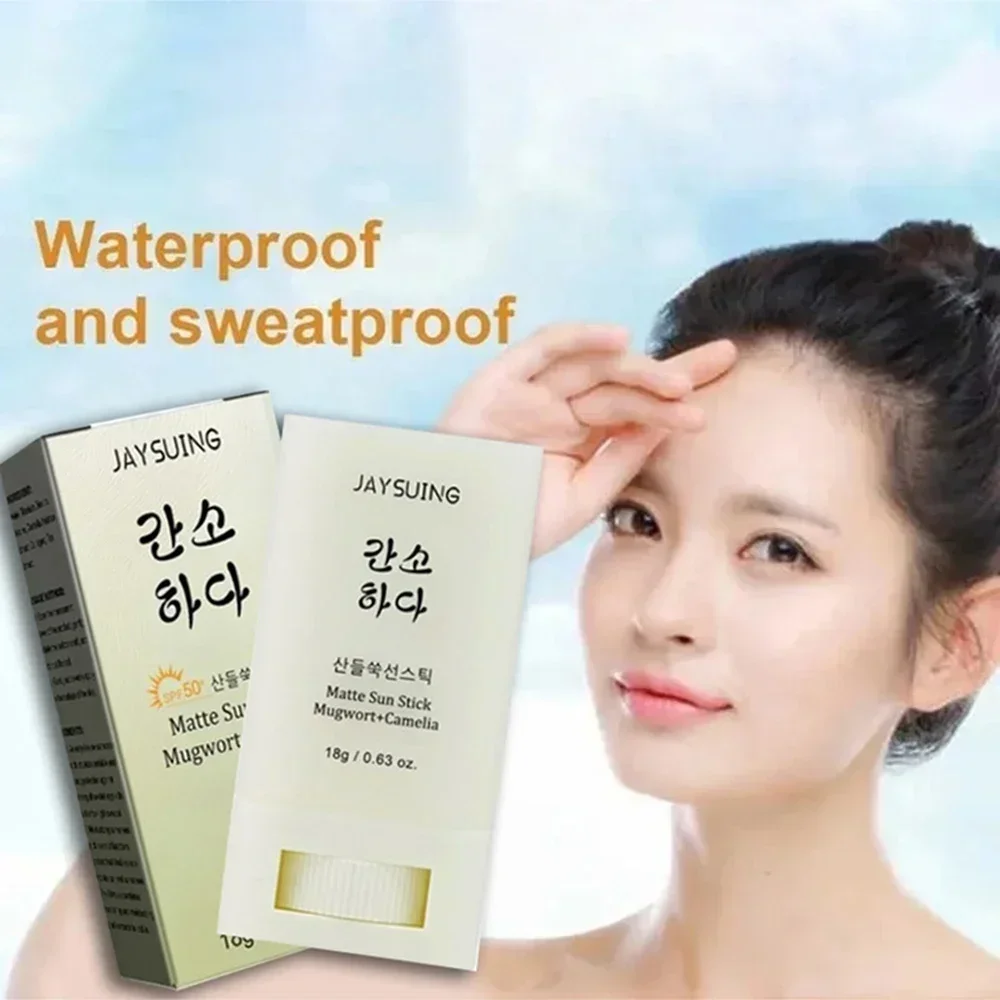 HOT SALE SPF+ Face Sunscreen Stick Matte Sun Refreshing UV Protective Face Anti Oxidant Oil-control Whitening Sun Cream Korea Co