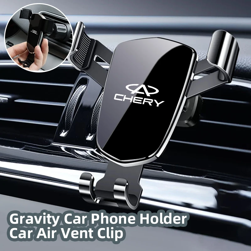 Car Gravity Phone Holder Metal GPS Mount Mobile Support Accessories For Chery Fulwin QQ Tiggo 3 5 T11 A1 A3 A5 Amulet M11 Eastar