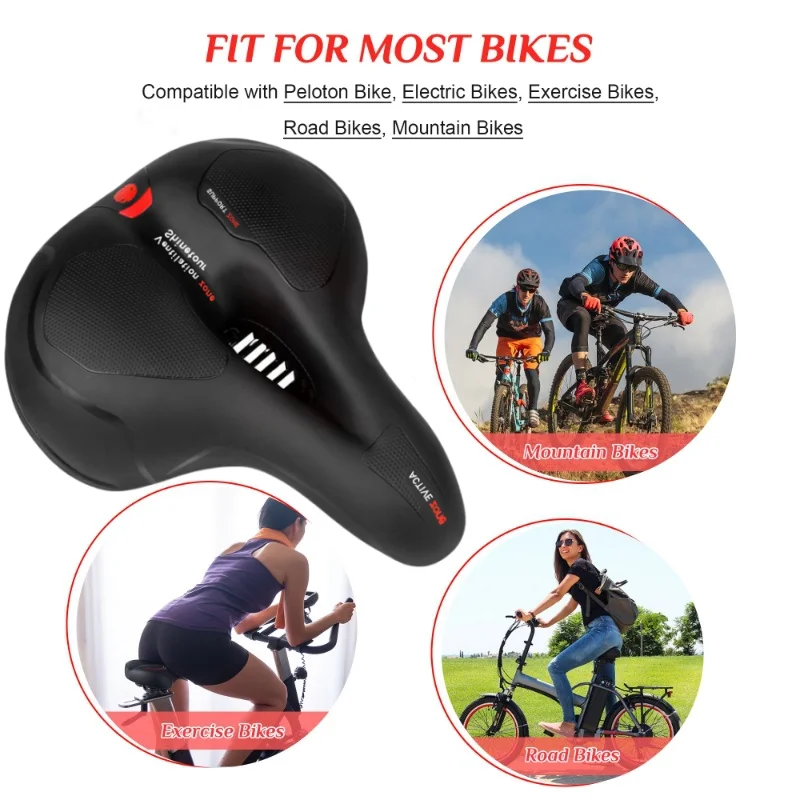 Women's Men's Dual Shock Absorbing Bike Seat, Comfortable Thickened Super Soft Mountain Bike Seat, Universal Bicycle Accessories image 6