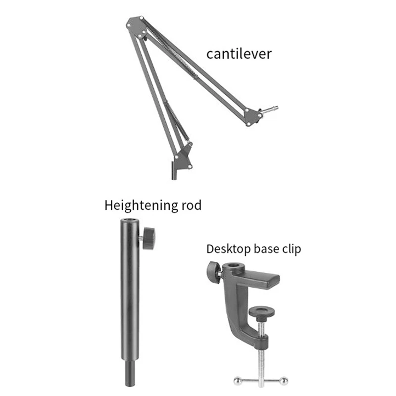 ذراع ذراع ذراع ميكروفون مع حامل منضدية للبث الصوتي وألعاب الفيديو والإذاعة وصوت الاستوديو