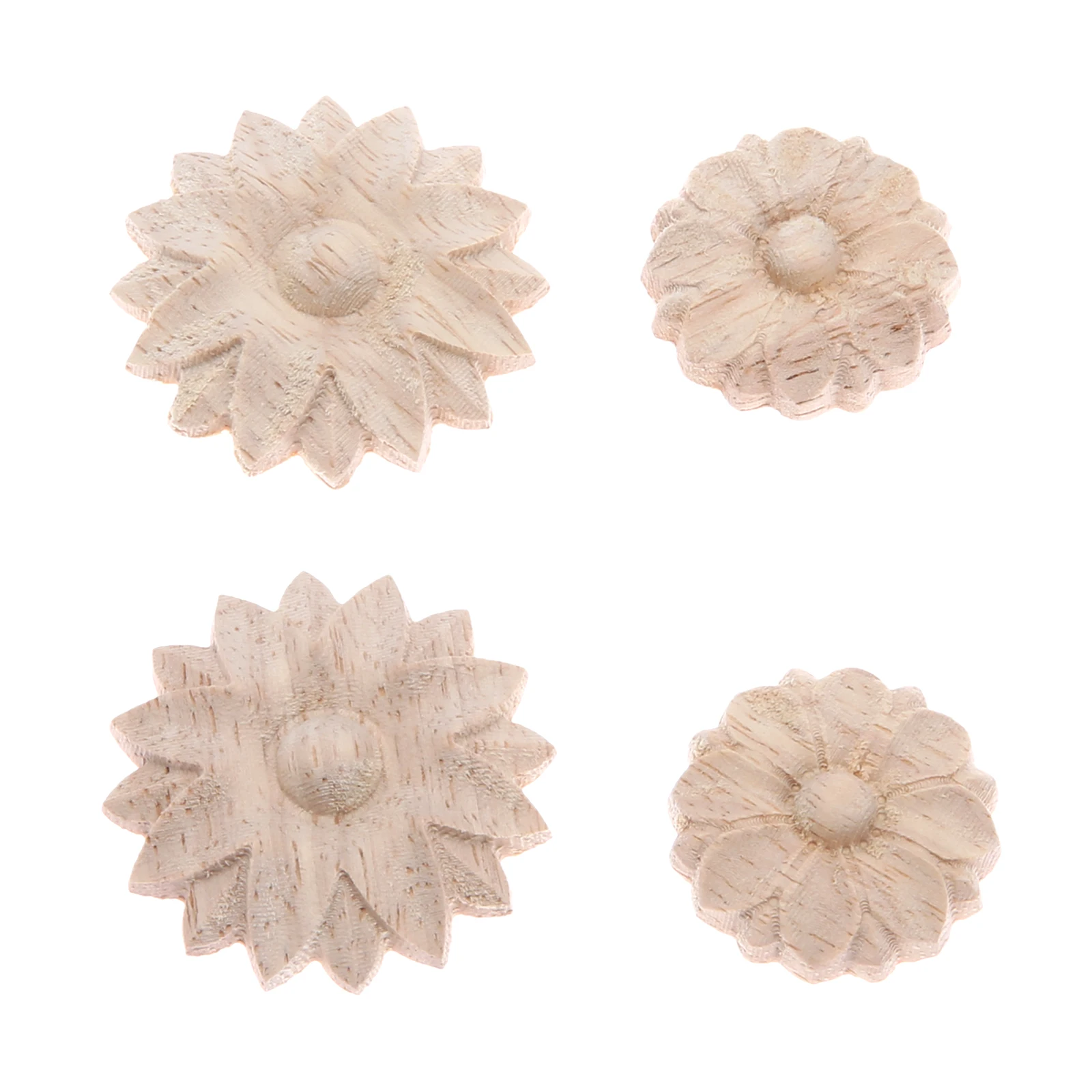 10 sztuk/zestaw kwiatowy drewno rzeźbione naklejka okrągły Mini Corner ramka do obrazu meble rzeźba w drewnie figurki rzemiosło wystrój domu Ornement 3/4cm
