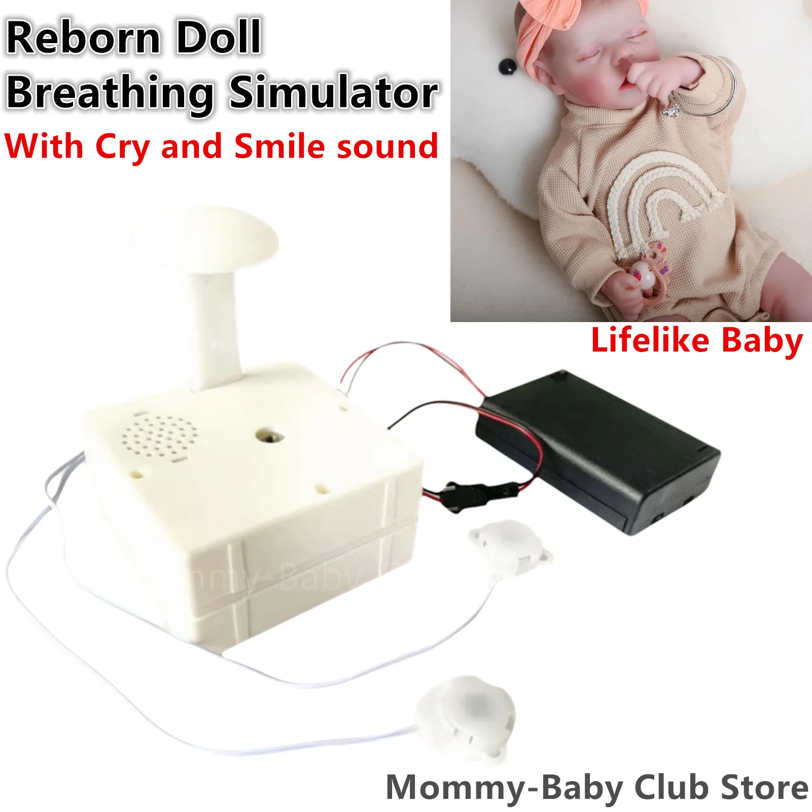 Breathing Simulator For Reborn Doll Heart Beating With Cry and Smile sound for Kid Toys Pulsing Device Lifelike Baby for Newborn