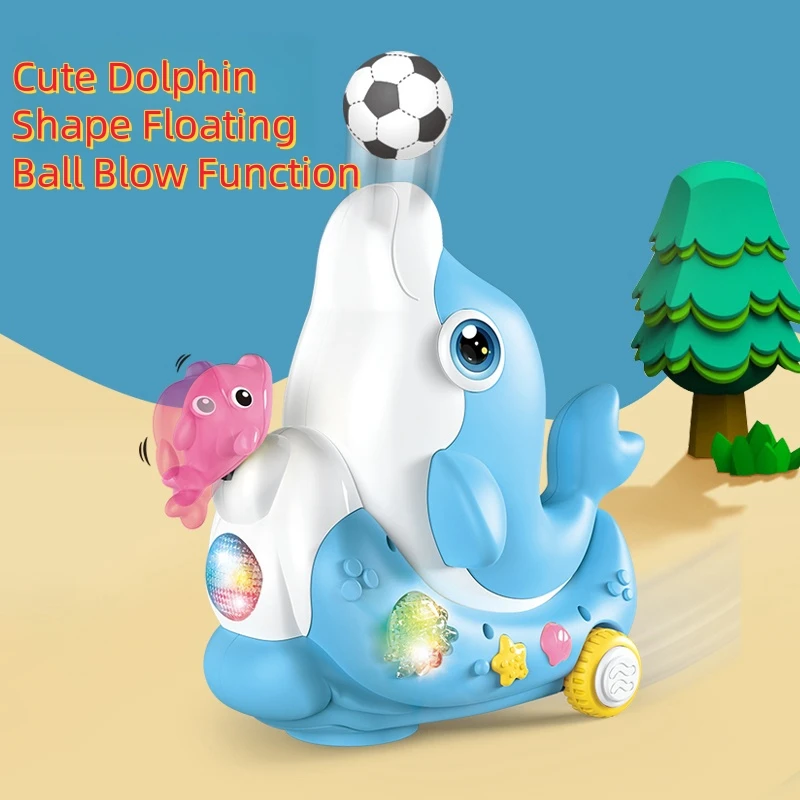دولفين كهربائي ثلاثي الأبعاد خفيف بارد للأطفال ، وظيفة كرة نفخ الارتفاع ، توجيه تلقائي للتصادم ، هدية عيد ميلاد للأولاد والبنات