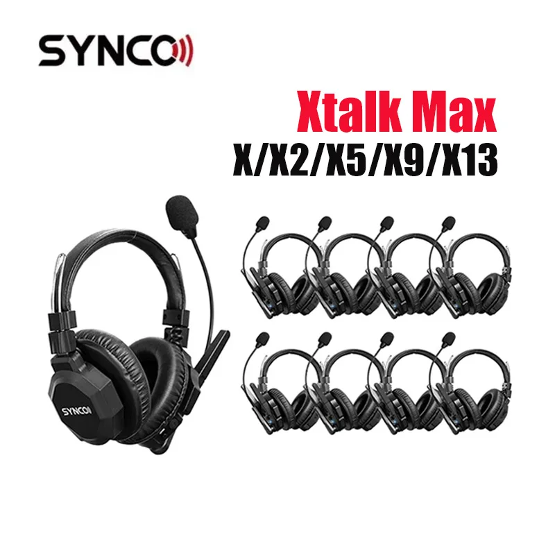 SYNCO Xtalk Max X2Max X5Max X9Max X13Max Wireless Intercom System Dual-Ear 2.4G Communication Headset for Film Shooting Studio