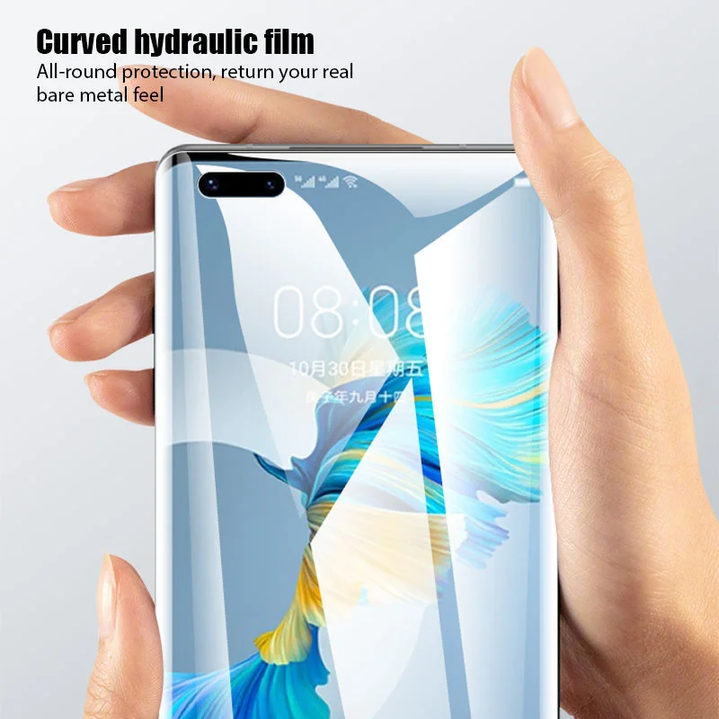 4IN1 Screen Protector for Huawei P30 P40 P50 Lite Pro Curved Hydraulic Film for Huawei Mate 20 30 40 Lite Pro Film